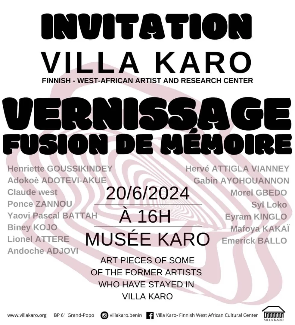 Mafoya GLELE KAKAI lors de l’exposition Fusion de mémoires à la Villa Karo